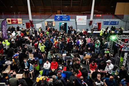 Foule de coureur dans le gymnase